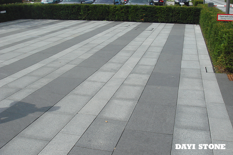 Wolfsburg Germany Pavingstone Light Dark Black Granite Stone Project